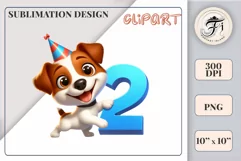 Download this adorable cartoon puppy clipart in PNG format with a transparent background. This sublimation design perfect for creating birthday cards, invitations, kids’ T-shirts, and festive decorations. High-resolution!