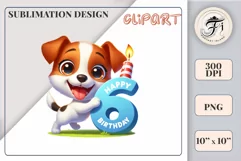 Download this adorable cartoon puppy clipart in PNG format with a transparent background. This sublimation design perfect for creating birthday cards, invitations, kids’ T-shirts, and festive decorations. High-resolution!