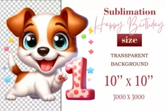 Download this adorable cartoon puppy clipart in PNG format with a transparent background. This sublimation design perfect for creating birthday cards, invitations, kids’ T-shirts, and festive decorations. High-resolution!