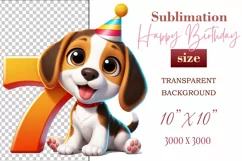 Download this adorable cartoon puppy clipart in PNG format with a transparent background. This sublimation design perfect for creating birthday cards, invitations, kids’ T-shirts, and festive decorations. High-resolution!