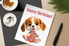 Download this adorable cartoon puppy clipart in PNG format with a transparent background. This sublimation design perfect for creating birthday cards, invitations, kids’ T-shirts, and festive decorations. High-resolution!