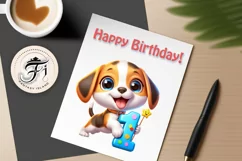 Download this adorable cartoon puppy clipart in PNG format with a transparent background. This sublimation design perfect for creating birthday cards, invitations, kids’ T-shirts, and festive decorations. High-resolution and easy to use for all your creat