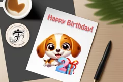 Download this adorable cartoon puppy clipart in PNG format with a transparent background. This sublimation design perfect for creating birthday cards, invitations, kids’ T-shirts, and festive decorations. High-resolution and easy to use for all your creat