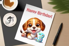 Download this adorable cartoon puppy clipart in PNG format with a transparent background. This sublimation design perfect for creating birthday cards, invitations, kids’ T-shirts, and festive decorations. High-resolution and easy to use for all your creat