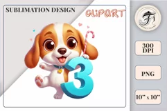 Download this adorable cartoon puppy clipart in PNG format with a transparent background. This sublimation design perfect for creating birthday cards, invitations, kids’ T-shirts, and festive decorations. High-resolution and easy to use for all your creat