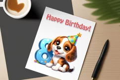 Download this adorable cartoon puppy clipart in PNG format with a transparent background. This sublimation design perfect for creating birthday cards, invitations, kids’ T-shirts, and festive decorations. High-resolution!