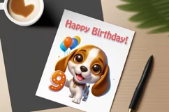 Download this adorable cartoon puppy clipart in PNG format with a transparent background. This sublimation design perfect for creating birthday cards, invitations, kids’ T-shirts, and festive decorations. High-resolution!