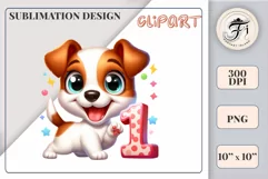 Download this adorable cartoon puppy clipart in PNG format with a transparent background. This sublimation design perfect for creating birthday cards, invitations, kids’ T-shirts, and festive decorations. High-resolution!