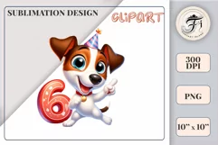Download this adorable cartoon puppy clipart in PNG format with a transparent background. This sublimation design perfect for creating birthday cards, invitations, kids’ T-shirts, and festive decorations. High-resolution!