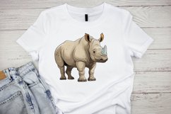 Cute Cartoon Rhino Watercolor Sublimation Clipart Product Image 7