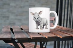 Cute Cartoon Rhino Watercolor Sublimation Clipart Product Image 6
