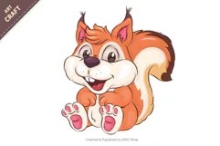 Cute Cartoon Squirrel. T-Shirt, PNG, SVG. Product Image 2