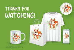Cute Cartoon Squirrel. T-Shirt, PNG, SVG. Product Image 3