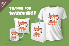 Cute Cartoon Squirrel. T-Shirt, PNG, SVG. Product Image 5