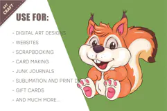 Cute Cartoon Squirrel. T-Shirt, PNG, SVG. Product Image 4
