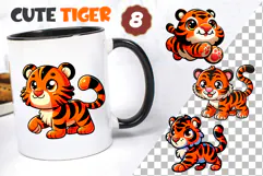 Cute cartoon tiger. T-Shirt, PNG. Product Image 2