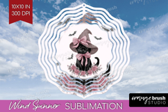 Cute Cat Cute Wind Spinner Sublimation PNG Pink Halloween Product Image 1