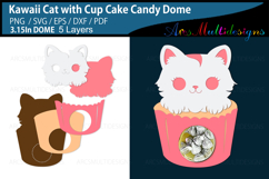 Kawaii Cat with cupcake candy dome holder Product Image 1