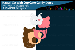 Kawaii Cat with cupcake candy dome holder Product Image 3