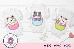 Cute cat clipart in pocket kawaii animals Kitten clipart t Product Image 2