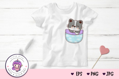 Cute cat clipart in pocket kawaii animals Kitten clipart t Product Image 3