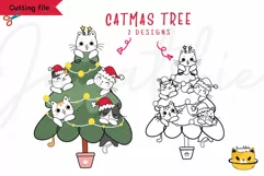 Christmas cat SVG, Christmas tree catmas tree svg, funny cat Product Image 1