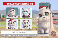 Tumbler Sublimation Wrap Cute Cat Christmas Product Image 1