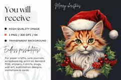 Cute Cat Christmas Animal PNG for Sublimation Product Image 2