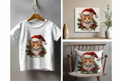 Cute Cat Christmas Animal PNG for Sublimation Product Image 4