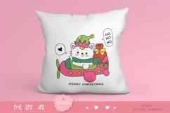 Christmas cats clipart airplane xmas kawaii animals png Product Image 3