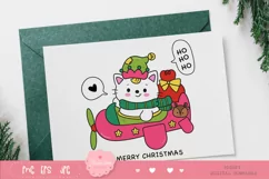 Christmas cats clipart airplane xmas kawaii animals png Product Image 4