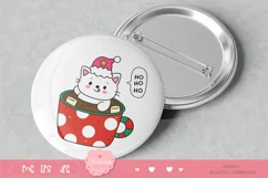 Christmas cats clipart in festive mug xmas kawaii animals Product Image 4