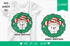 Christmas cats clipart in xmas wreath kawaii animals png Product Image 1