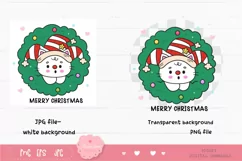 Christmas cats clipart in xmas wreath kawaii animals png Product Image 2