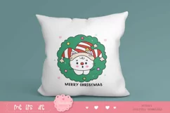 Christmas cats clipart in xmas wreath kawaii animals png Product Image 3