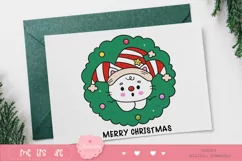 Christmas cats clipart in xmas wreath kawaii animals png Product Image 4