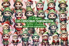 Cute Cat Christmas Sublimation Bundle, Cat Christmas Clipart Bundle, Cat Christmas PNG,  Christmas Cat Sublimation PNG, Christmas Cat Sublimation Clipart, Cat Christmas Collection Sublimation, Cute Cat Christmas Watercolor, Christmas Cat Watercolor