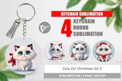 Keychain Cute Cat Christmas Product Image 1