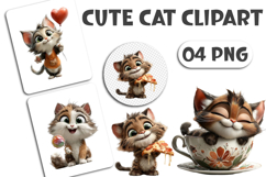 Cute Cat Clipart Bundle Product Image 1