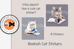 Bookish Cat Reading Digital Planner Stickers Product Image 2