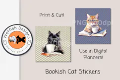 Bookish Cat Reading Digital Planner Stickers Product Image 3