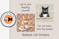 Bookish Cat Reading Digital Planner Stickers Product Image 4
