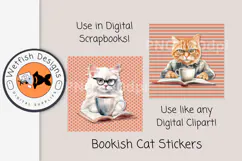 Bookish Cat Reading Digital Planner Stickers Product Image 5