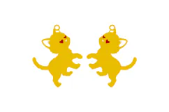Cute Cat Earrings with Engraved Heart - Laser Cut SVG Product Image 2