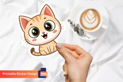 Cute Cat Emoji Sticker, Baby Cat Sticker, Adorable Sticker Product Image 1