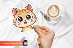Cute Cat Emoji Sticker, Baby Cat Sticker, Adorable Sticker Product Image 1
