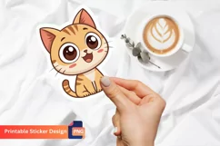 Cute Cat Emoji Sticker, Baby Cat Sticker, Adorable Sticker Product Image 1