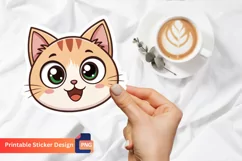 Cute Cat Emoji Sticker, Baby Cat Sticker, Adorable Sticker Product Image 1