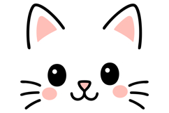Cute Cat Face Clipart Product Image 1