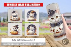 Tumbler Sublimation Wra Cute Cat Halloweenp Product Image 1